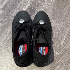 Skechers Men's Black Sneakers with Red Insole Accents